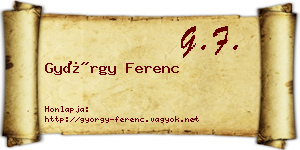 György Ferenc névjegykártya