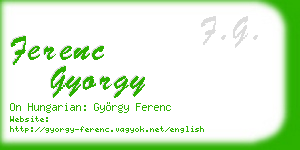 ferenc gyorgy business card